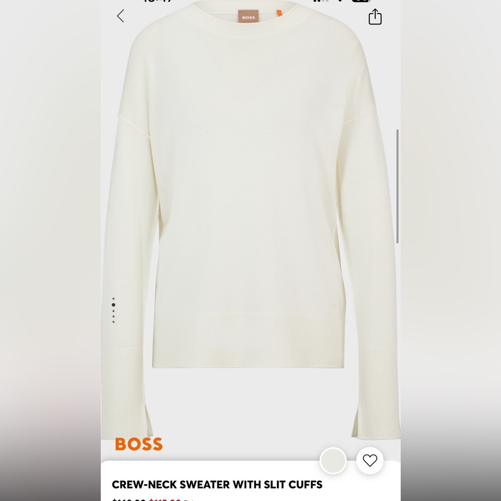 Boss Ivory Crew-Neck Sweater